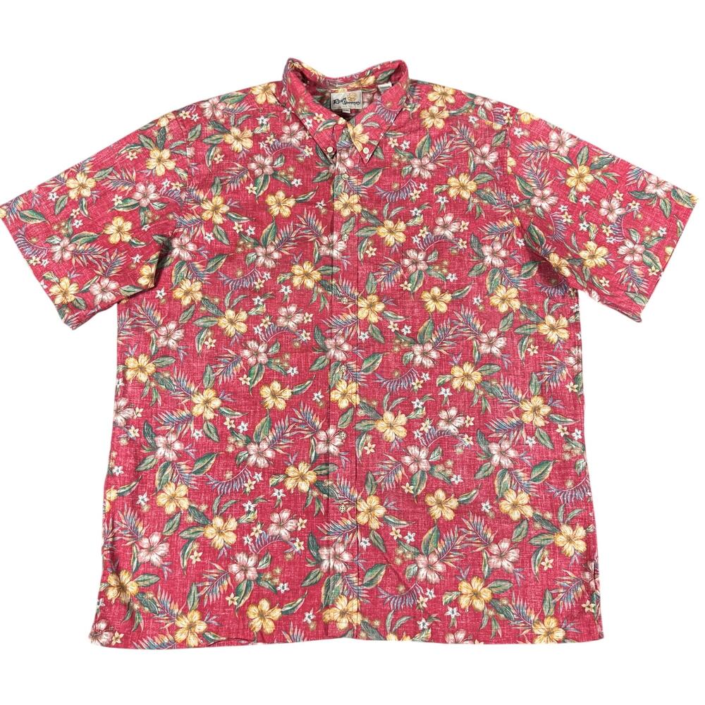 Reyn Spooner XXL Red Manoa Beauty Aloha Shirt